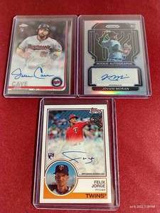 lot 4 image: (3) Autographed Minnesota Twins Rookie Cards