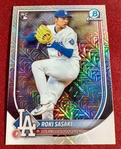 lot 12 image: 2025 Bowman Chrome Roki Sasaki Rookie - Megabox Refractor