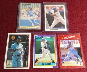 lot 21 image: (5) Bo Jackson Cards