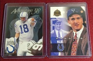 lot 37 image: (2) 1998 Peyton Manning Rookie Cards