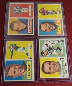 lot 39 image: (4) 1957 Topps Football Cards - (2) HOFers & (2) Rookies
