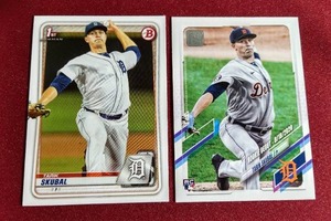 lot 45 image: (2) Tarik Skubal Cards - 1st Bowman & Topps Rookie