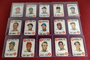 lot 49 image: (15) 1968 Topps Game Cards - Pete Rose & Rod Carew