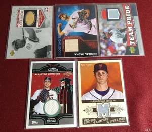lot 68 image: (5) Baseball Relic Cards