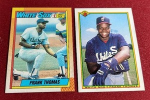 lot 85 image: (2) 1990 Frank Thomas Rookie Cards