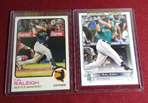 lot 90 image: (2) Cal Raleigh Rookie Cards