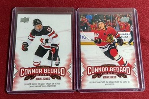 lot 91 image: (2) 2023-24 Upper Deck Connor Bedard Rookies
