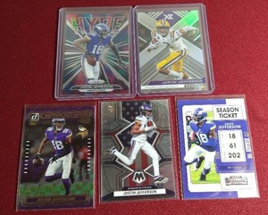 lot 92 image: (5) Justin Jefferson Cards