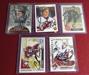 lot 108 image: (5) Autographed Hockey Cards
