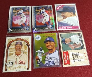 lot 111 image: (6) Mookie Betts Cards