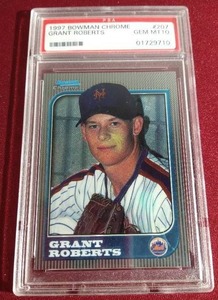 lot 117 image: 1997 Bowman Chrome Grant Roberts - PSA 10