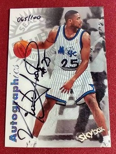 lot 119 image: 1997 Skybox Autographics Nick Anderson Autograph Card - #d100