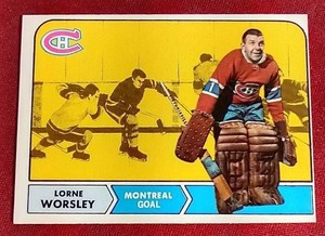 lot 125 image: 1968-69 Topps Lorne Worsley Card - Nice