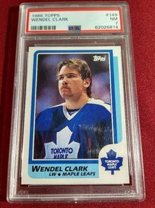 lot 129 image: 1986-87 Topps Wendel Clark Rookie Card - PSA 7