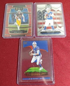 lot 149 image: (3) Josh Allen Cards - Laser, National Pride & Acetate