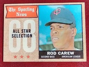 lot 156 image: 1968 Topps Rod Carew All-Star Card - 2nd Year