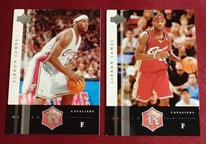 lot 162 image: (2) 2004 Upper Deck 2nd Year LeBron James Cards