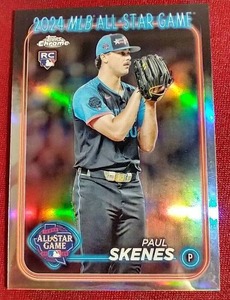 lot 181 image: 2024 Topps Chrome Paul Skenes Rookie Refractor Card