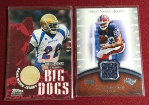 lot 195 image: (2) Game-Used Football Jersey Cards
