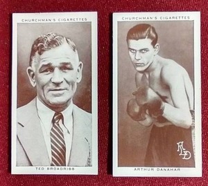 lot 198 image: (2) 1938 Churchmans Boxing Personalities Cards - Nice