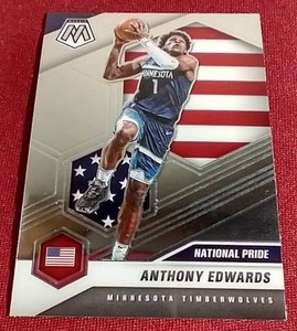 lot 199 image: 2020-21 Mosaic Anthony Edwards National Pride Rookie Card