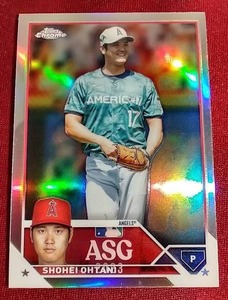 lot 206 image: 2023 Topps Chrome Shohei Ohtani Refractor Card