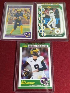 lot 217 image: (3) 2024 Score JJ McCarthy Rookie Cards
