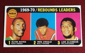 lot 224 image: 1970-71 Topps Lew Alcindor Leaders Card - Awesome Early Kareem