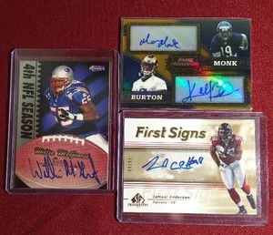 lot 228 image: (3) Autographed Football Cards