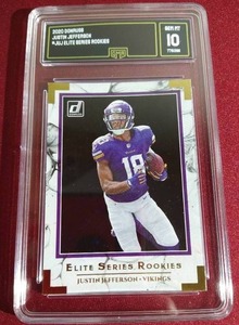 lot 241 image: 2020 Donruss Justin Jefferson Elite Series Rookie - GMA 10