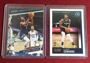 lot 245 image: (2) Anthony Edwards Rookie Cards
