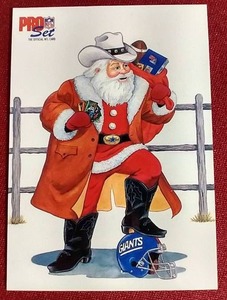 lot 246 image: 1992 Pro Set Football Santa Claus Card