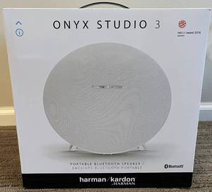 lot 110N image: LR - Harman Kardon Onyx Studio 3 Portable Bluetooth Speaker in Box