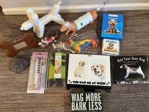 lot 111N image: LR - Dog Lover Decor and Gift Lot with Figurines, Frames, Puzzles, and Accessories