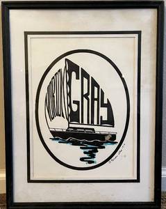 lot 113N image: DR - Personettes Silhouette Print by Julie Dennis in Frame