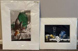 lot 115N image: DR - 2 Still Life Artworks Michael Weber Print and Gary Curtis Watercolor Board