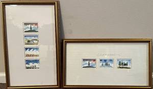 lot 119N image: DR - Pair of Framed Tuscan Countryside Watercolor Art Prints