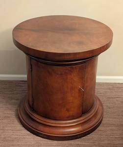 lot 7 image: LR - Polo Ralph Lauren Round Wood Side Table