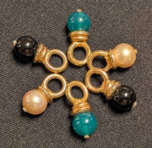 lot 39 image: K - ORF Italy 14k Gold Interchangeable Hoop Earrings - Bead Drops (Lot of 6)