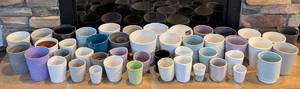 lot 153 image: K - Ceramic Orchid  Plant Pots - Assorted Sizes & Colors - Textured Patterns for Display