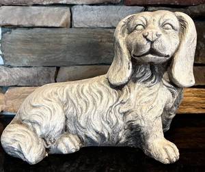 lot 82H image: FR - Vintage Plaster Dog Sculpture 11.5 Inches Tall