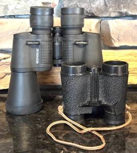 lot 86H image: FR - Sharper Image 7x50 Outdoor UV Binoculars and Vintage Sports Illustrated 4x30 Binoculars Set