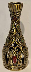 lot 99H image: FR -  Brass Judaica Shabbat Candlestick Holder with Enamel Accents Jerusalem