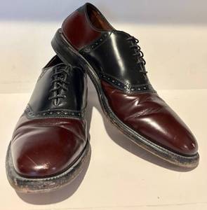 lot 138H image: FR - Allen Edmonds Mens Oxford Dress Shoes Size 10 Black and Burgundy