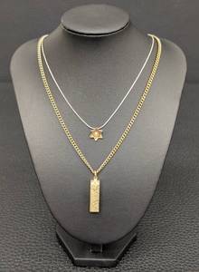 lot 287 image: Star of David Necklace Set - Gold-filled & Sterling Silver, 27 Chain