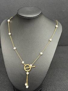 lot 17DD image: Pearl & 14K Gold Necklace