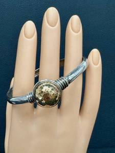 lot 19D image: Greek Stefana Gamou 14k Gold and Sterling Ball Bracelet