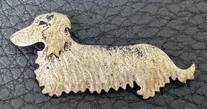 lot 41D image: Donna Burdic Sterling Dachshund Brooch - 2 in