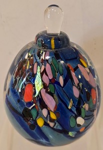 lot 176K image: LR - Rollin Karg Dichroic Art Glass Perfume Bottle