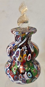 lot 177K image: LR - Murano Millefiori Glass Perfume Bottle with Stopper